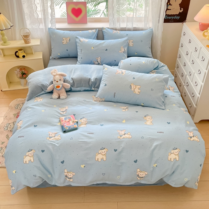 瑞莱 2025新款秋冬网红款棉加绒四件套 棉绒帽子小奶狗