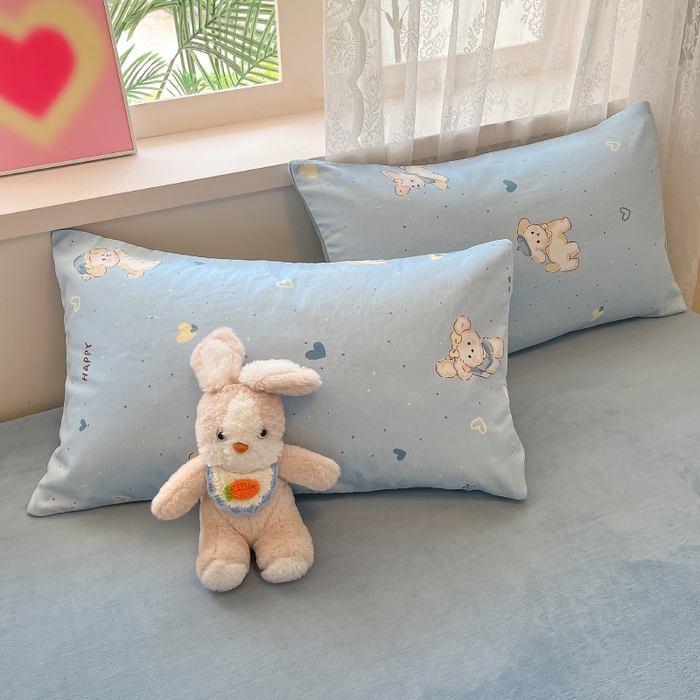 91家纺网 家纺一手货源 找家纺 瑞莱 2025新款秋冬网红款棉加绒四件套 棉绒帽子小奶狗