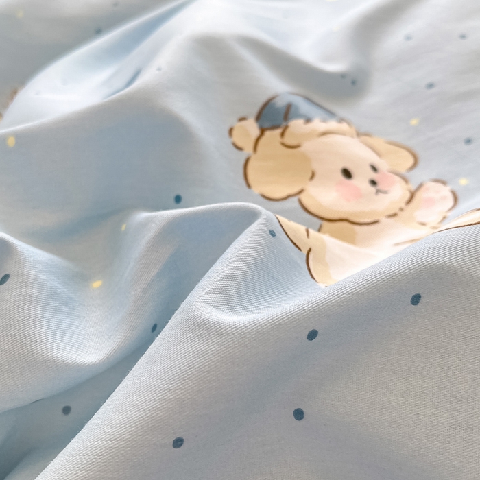 91家纺网 家纺一手货源 找家纺 瑞莱 2025新款秋冬网红款棉加绒四件套 棉绒帽子小奶狗