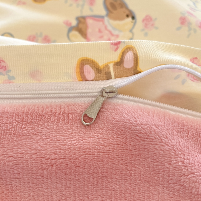 91家纺网 家纺一手货源 找家纺 瑞莱 2025新款秋冬网红款棉加绒四件套 棉绒狗狗家族