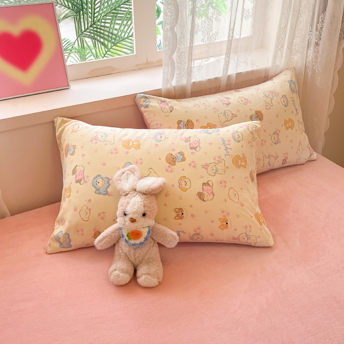 91家纺网 家纺一手货源 找家纺 瑞莱 2025新款秋冬网红款棉加绒四件套 棉绒狗狗家族