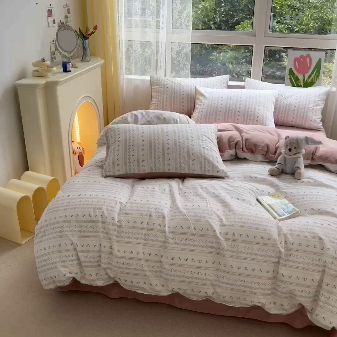 91家纺网 家纺一手货源 找家纺 瑞莱 2025新款秋冬网红款棉加绒四件套 小公举