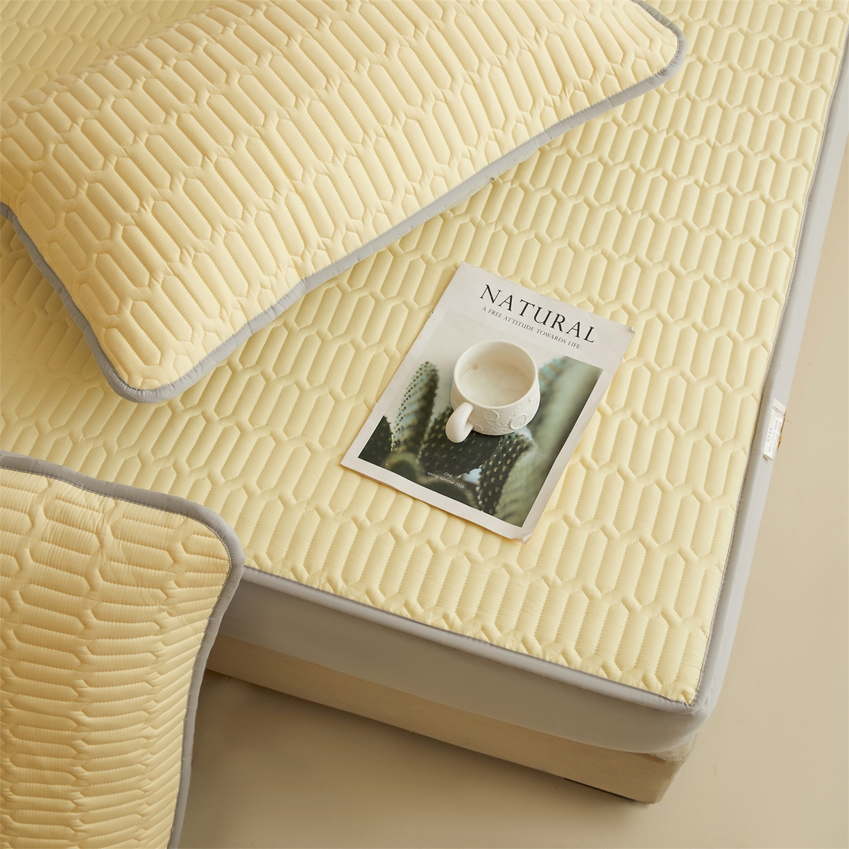 91家纺网 家纺一手货源 找家纺 （总）糯米猪家纺 2025新款多巴胺拼色全棉床笠