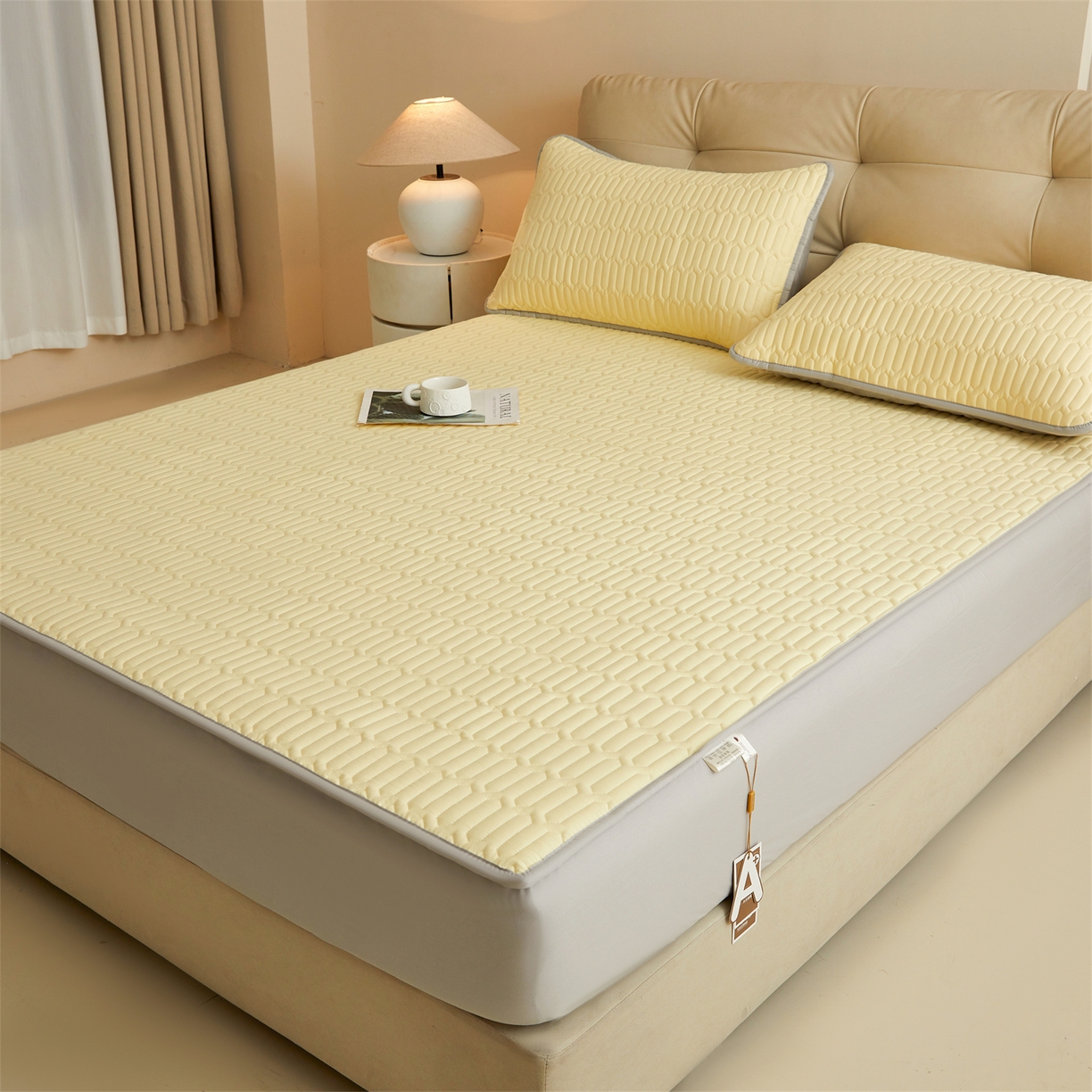 91家纺网 家纺一手货源 找家纺 （总）糯米猪家纺 2025新款多巴胺拼色全棉床笠