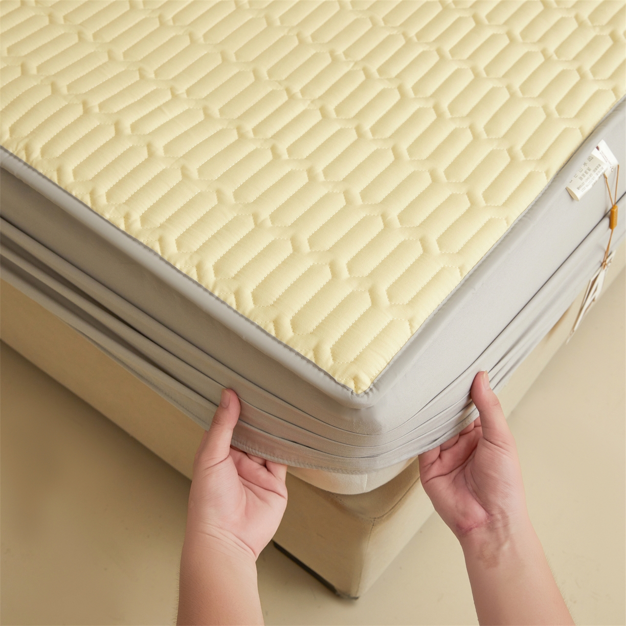 91家纺网 家纺一手货源 找家纺 （总）糯米猪家纺 2025新款多巴胺拼色全棉床笠