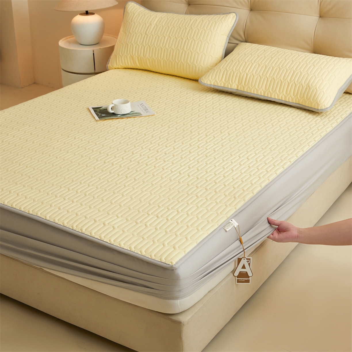 91家纺网 家纺一手货源 找家纺 （总）糯米猪家纺 2025新款多巴胺拼色全棉床笠