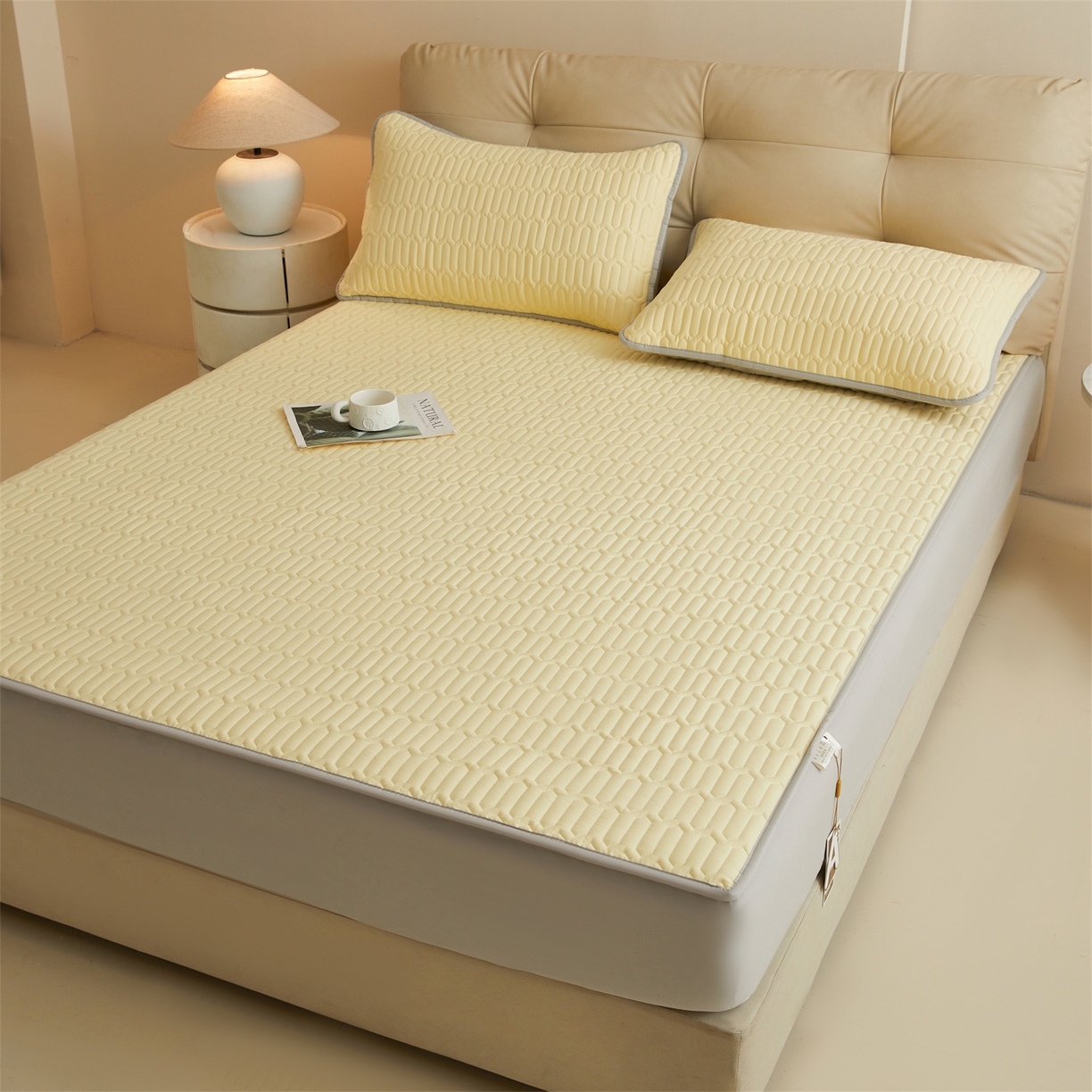 91家纺网 家纺一手货源 找家纺 （总）糯米猪家纺 2025新款多巴胺拼色全棉床笠