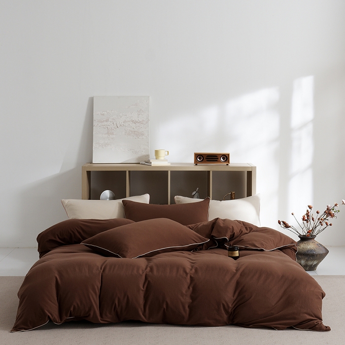 LADYCOCO可可家居 2025新款纯棉针织四件套（控价不低于279元） 咖色