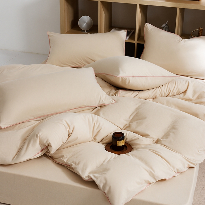 91家纺网 家纺一手货源 找家纺 LADYCOCO可可家居 2025新款纯棉针织四件套（控价不低于279元） 米色