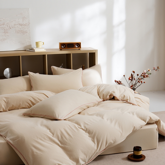 91家纺网 家纺一手货源 找家纺 LADYCOCO可可家居 2025新款纯棉针织四件套（控价不低于279元） 米色