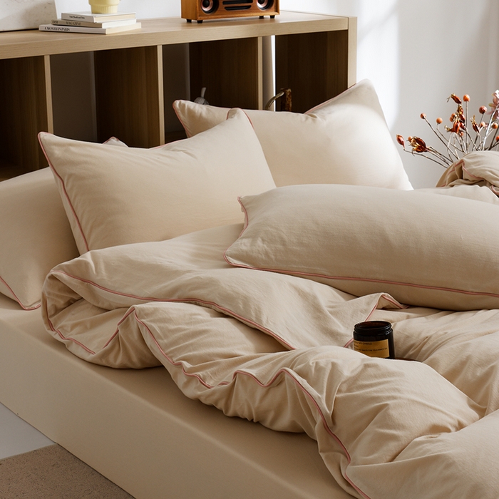 91家纺网 家纺一手货源 找家纺 LADYCOCO可可家居 2025新款纯棉针织四件套（控价不低于279元） 米色