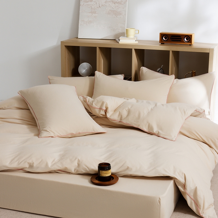 91家纺网 家纺一手货源 找家纺 LADYCOCO可可家居 2025新款纯棉针织四件套（控价不低于279元） 米色