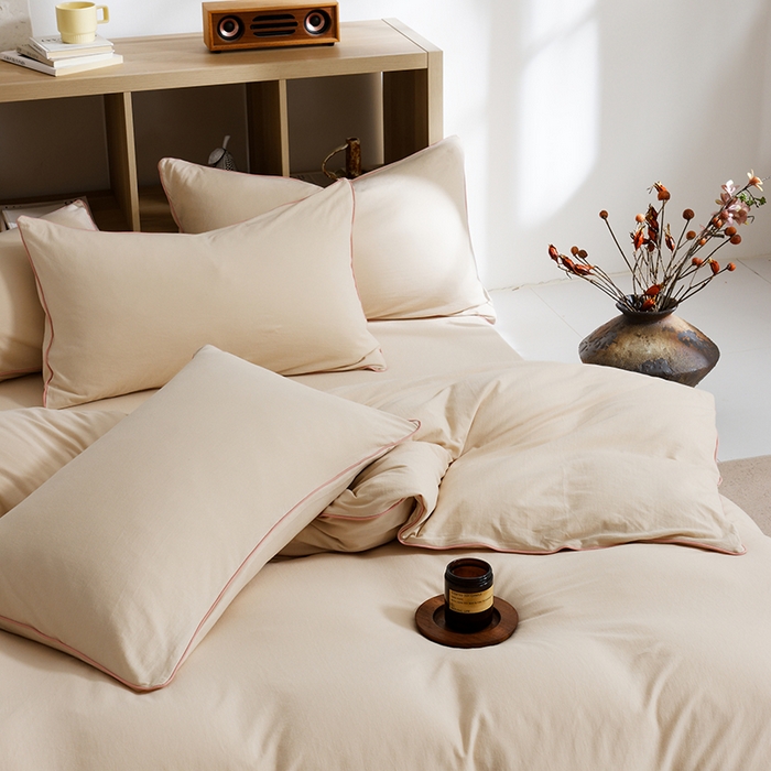 91家纺网 家纺一手货源 找家纺 LADYCOCO可可家居 2025新款纯棉针织四件套（控价不低于279元） 米色