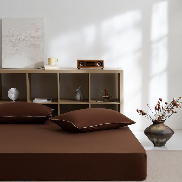 91家纺网 家纺一手货源 找家纺 LADYCOCO可可家居 2025新款纯棉针织四件套（控价不低于279元） 咖色