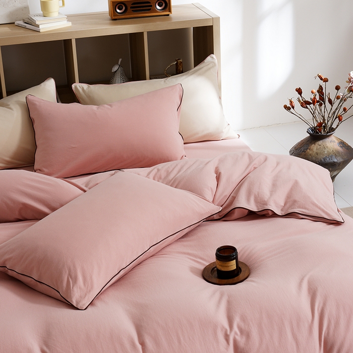 91家纺网 家纺一手货源 找家纺 LADYCOCO可可家居 2025新款纯棉针织四件套（控价不低于279元） 粉色