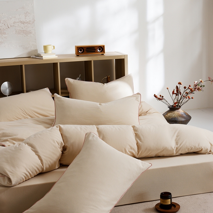 91家纺网 家纺一手货源 找家纺 LADYCOCO可可家居 2025新款纯棉针织四件套（控价不低于279元） 米色