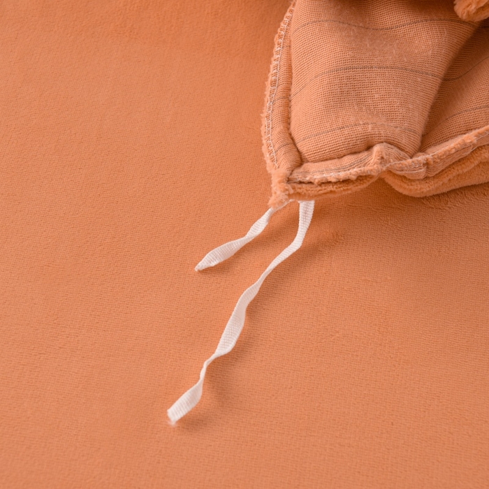 91家纺网 家纺一手货源 找家纺 优家居 2025新款240克高克重牛奶绒单件床裙韩版刺绣花牛奶绒床裙三件套 安娜-橙色