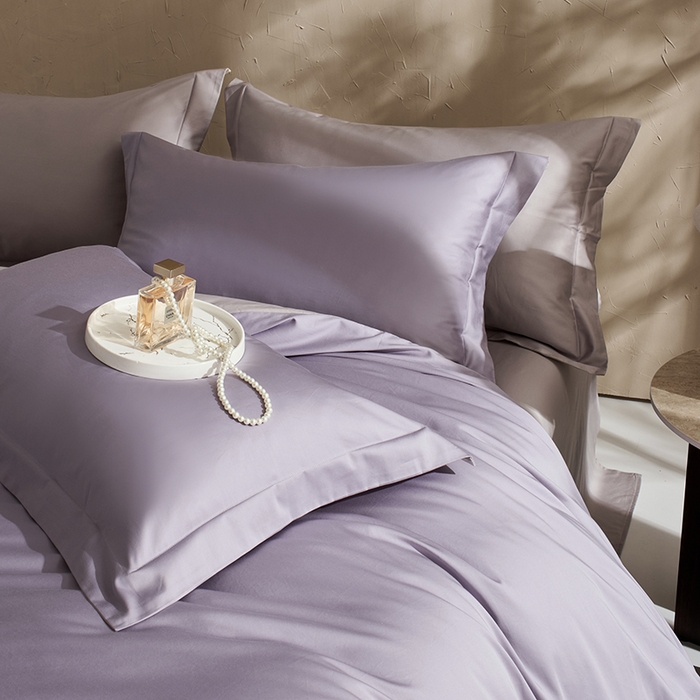 91家纺网 家纺一手货源 找家纺 LADYCOCO可可家居 2025新款三开口贡缎夹棉四件套 优易套/U易套 三开口被套，唯一专利发明单位，全球专利布局（控价不低于410元） 浅紫+浅灰