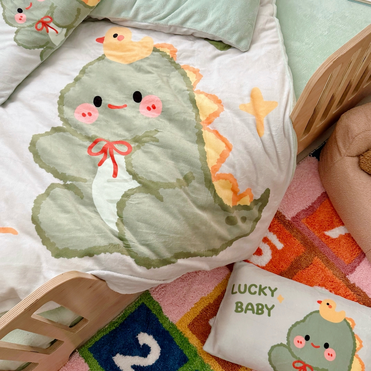 91家纺网 家纺一手货源 找家纺 （总）萌宝家纺 2025新款大版牛奶绒被套加厚保暖儿童三件套-萌宠系列