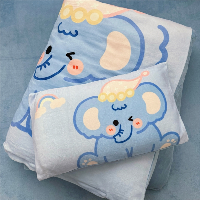 91家纺网 家纺一手货源 找家纺 萌宝家纺 2025新款大版牛奶绒被套加厚保暖儿童三件套-萌宠系列 小象