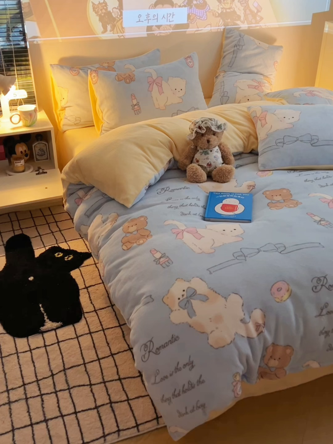 91家纺网 家纺一手货源 找家纺 （总）瑞莱 2025新款A类200克高克重秋冬印花牛奶绒四件套-卡通系列