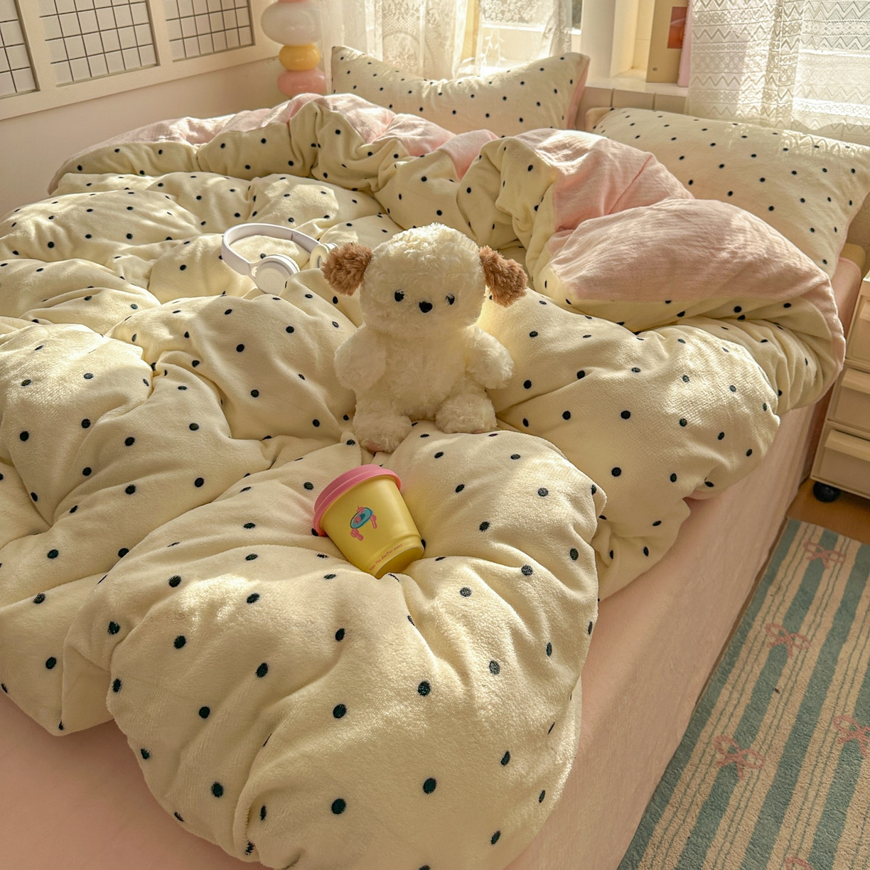 91家纺网 家纺一手货源 找家纺 （总）老K (原美阁） 2025新款牛奶绒简约款四件套小清新牛奶绒床单款床笠款