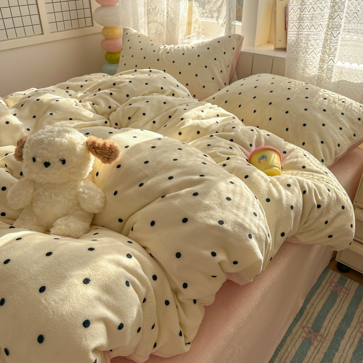 91家纺网 家纺一手货源 找家纺 （总）老K (原美阁） 2025新款牛奶绒简约款四件套小清新牛奶绒床单款床笠款