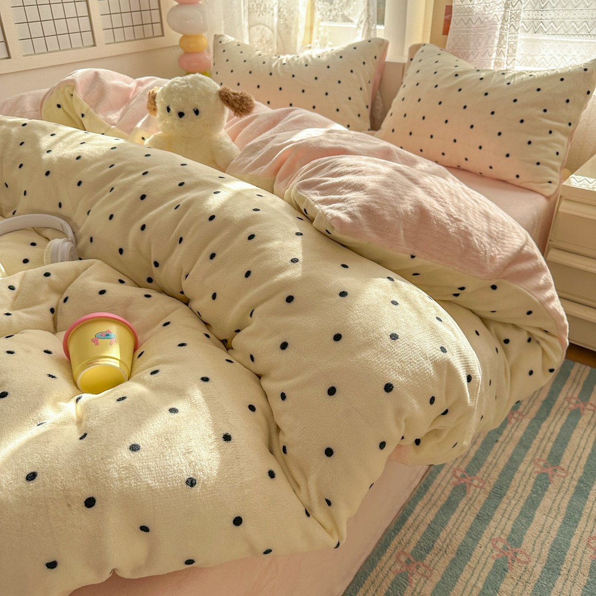 91家纺网 家纺一手货源 找家纺 （总）老K (原美阁） 2025新款牛奶绒简约款四件套小清新牛奶绒床单款床笠款