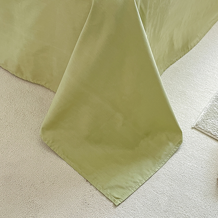 91家纺网 家纺一手货源 找家纺 琪格格纺织 2025新款全棉A类色织三层纱提花四件套 三层纱 爱在春秋-绿