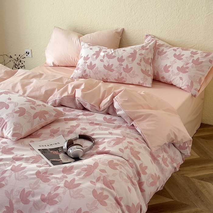 91家纺网 家纺一手货源 找家纺 琪格格纺织 2025新款全棉A类色织三层纱提花四件套 三层纱 枫韵-柔玉