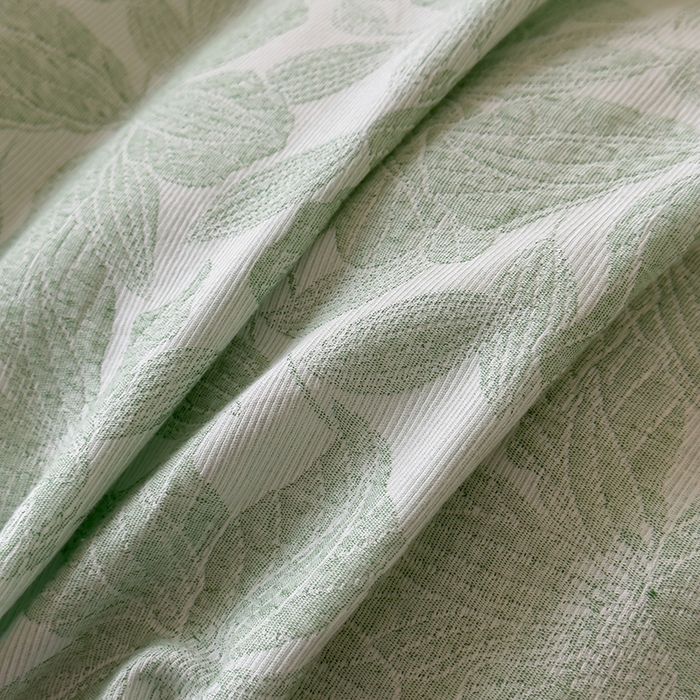 91家纺网 家纺一手货源 找家纺 琪格格纺织 2025新款全棉A类色织三层纱提花四件套 三层纱 唐顿庄园-绿