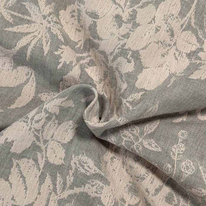 91家纺网 家纺一手货源 找家纺 琪格格纺织 2025新款全棉A类色织三层纱提花四件套 三层纱 叶之韵味-灰