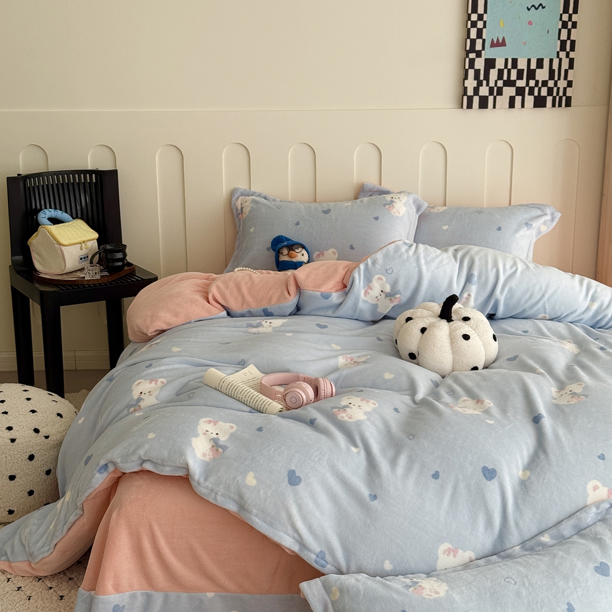 91家纺网 家纺一手货源 找家纺 （总）于果 2025新款牛奶绒印花四件套