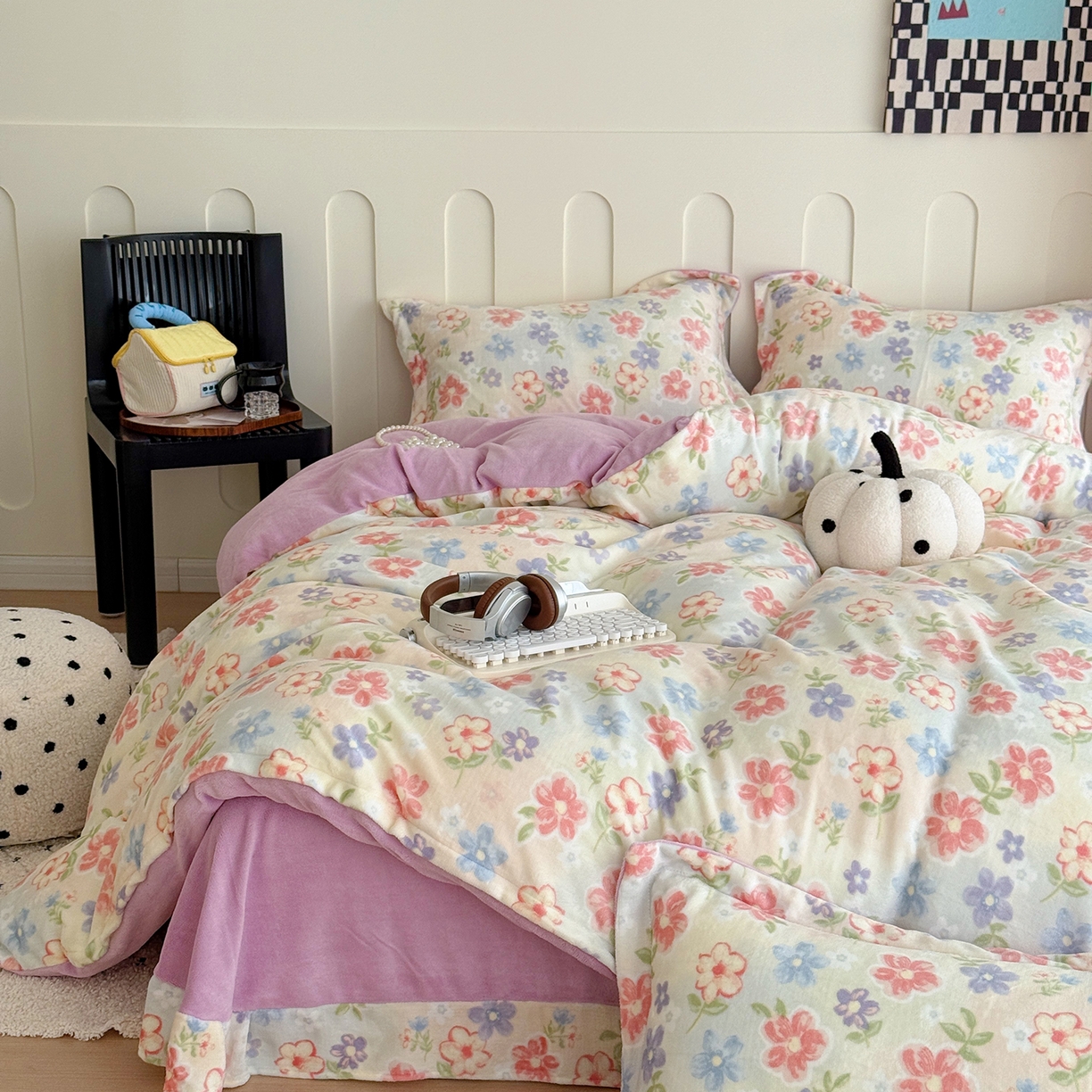 91家纺网 家纺一手货源 找家纺 （总）于果 2025新款牛奶绒印花四件套