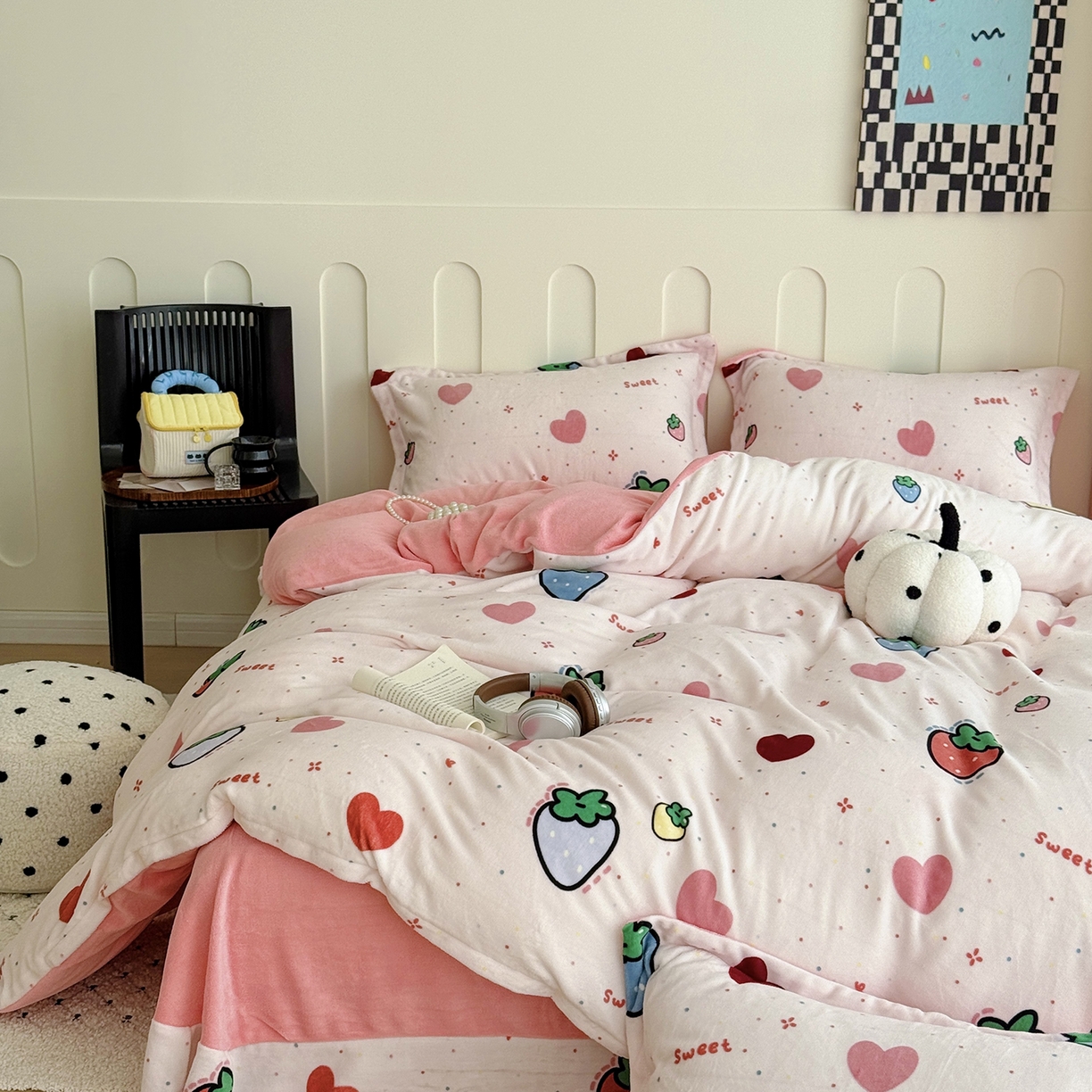 91家纺网 家纺一手货源 找家纺 （总）于果 2025新款牛奶绒印花四件套