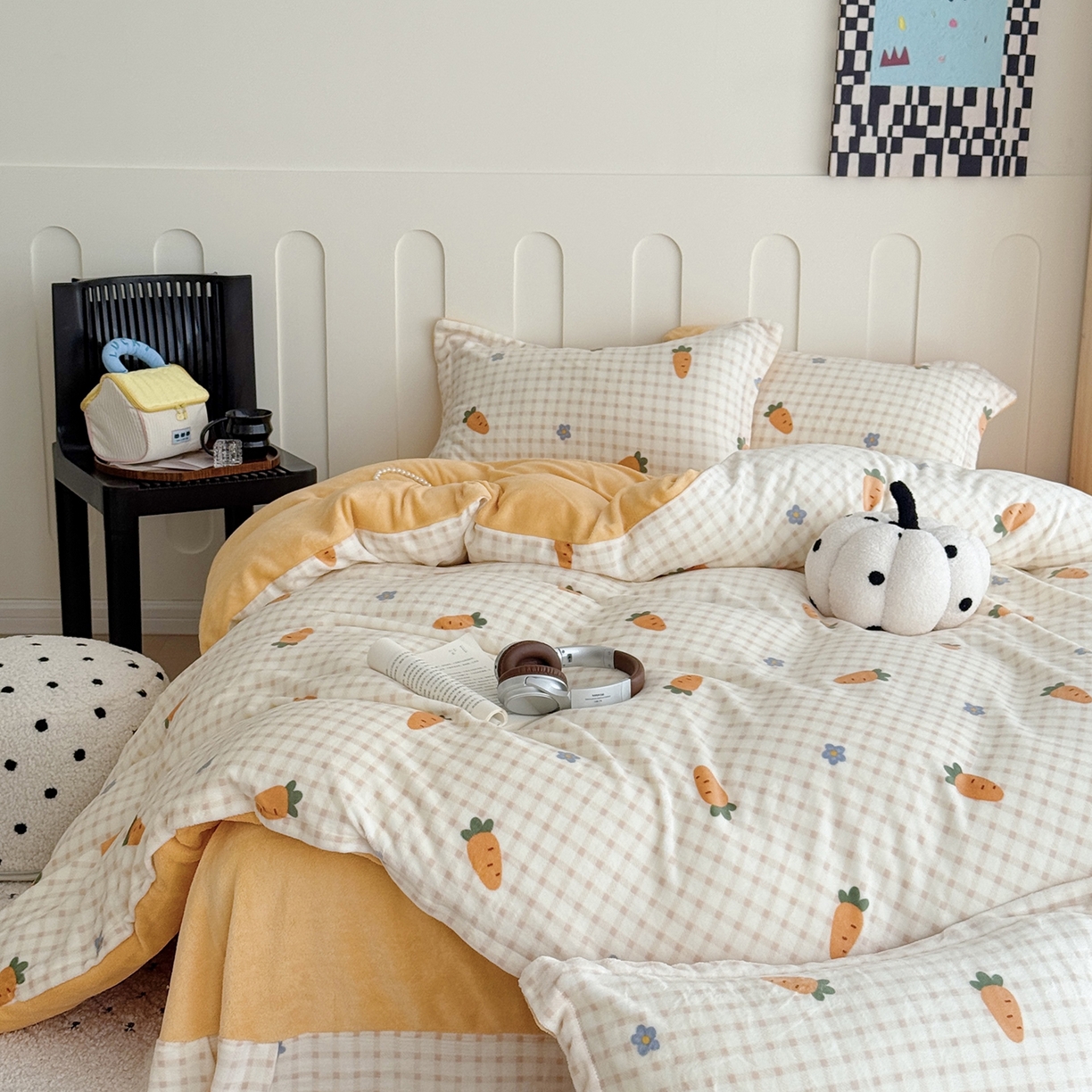 91家纺网 家纺一手货源 找家纺 （总）于果 2025新款牛奶绒印花四件套