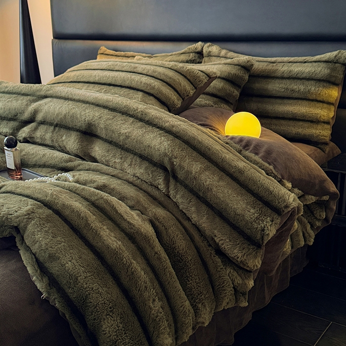 91家纺网 家纺一手货源 找家纺 （总）优贝家纺 2025新款A版獭兔毛B版牛奶绒四件套