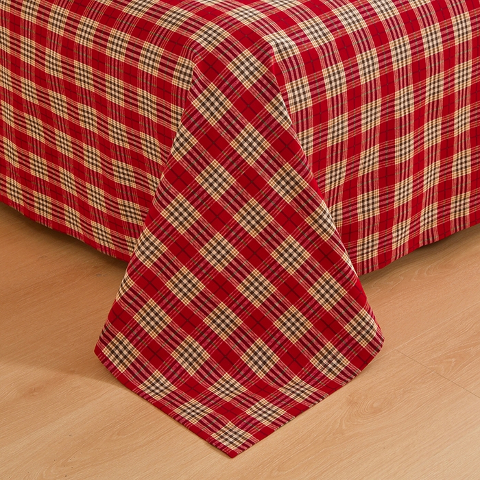 91家纺网 家纺一手货源 找家纺 织雅漫 2025春夏新款高端舒棉系列全棉纯棉100%棉细纱老粗布床单凉席席子 铂丝-红