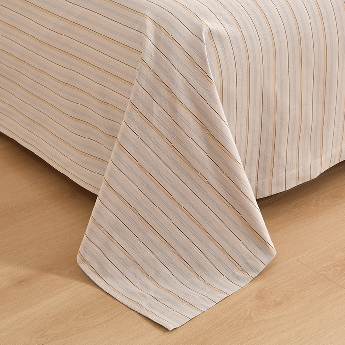 91家纺网 家纺一手货源 找家纺 织雅漫 2025春夏新款高端舒棉系列全棉纯棉100%棉细纱老粗布床单凉席席子 素律-黄