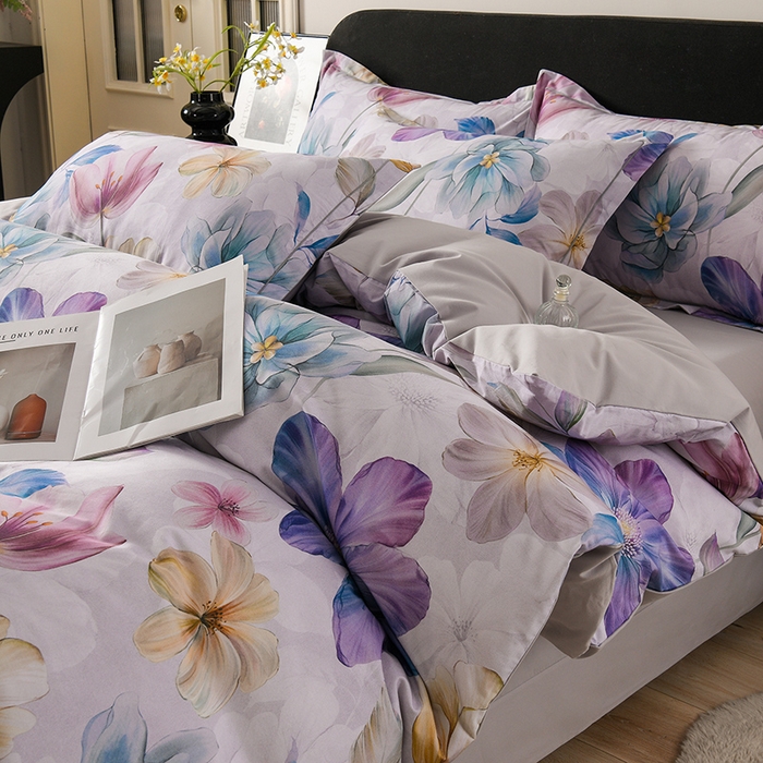 91家纺网 家纺一手货源 找家纺 金昱纺 2025新款法式加厚全棉纯棉磨毛四件套阿曼达-灰