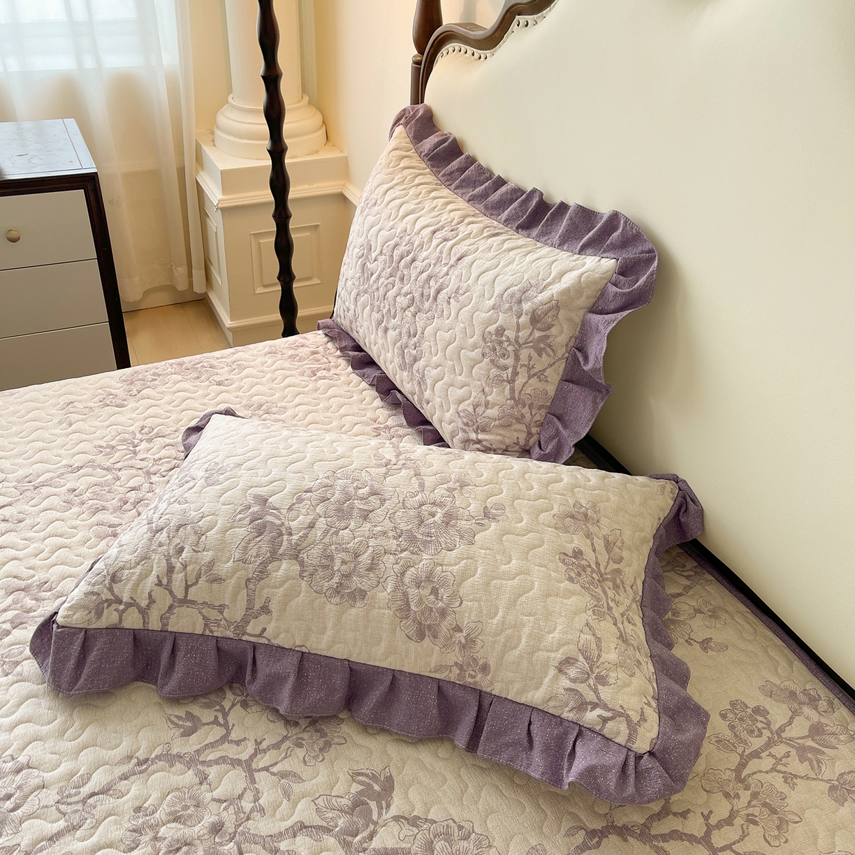 91家纺网 家纺一手货源 找家纺 （总）笠裙家纺 2025新款加厚云感水洗棉印花夹棉床裙床罩