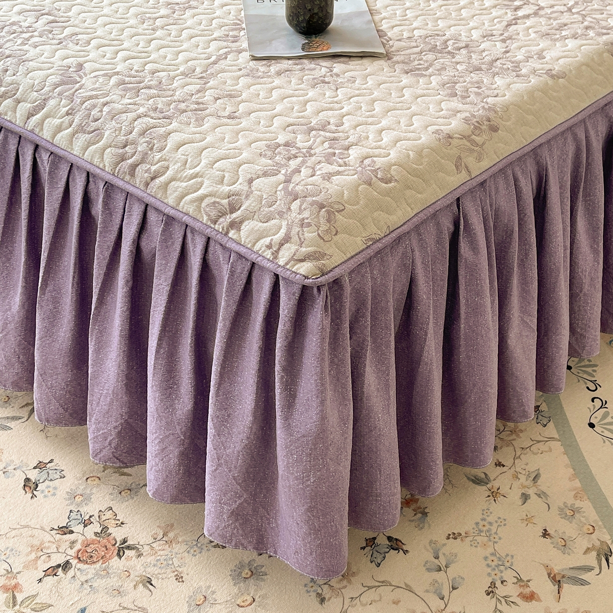 91家纺网 家纺一手货源 找家纺 （总）笠裙家纺 2025新款加厚云感水洗棉印花夹棉床裙床罩