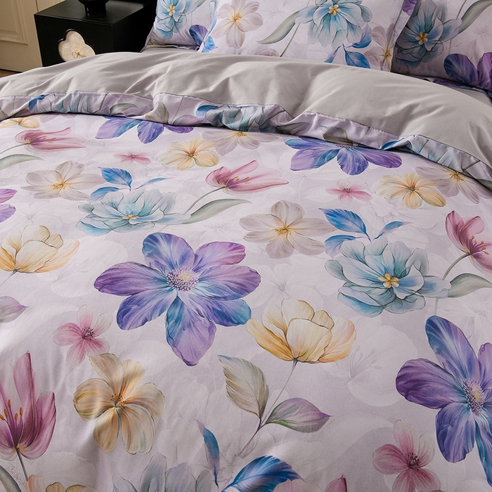 91家纺网 家纺一手货源 找家纺 金昱纺 2025新款法式加厚全棉纯棉磨毛四件套阿曼达-灰