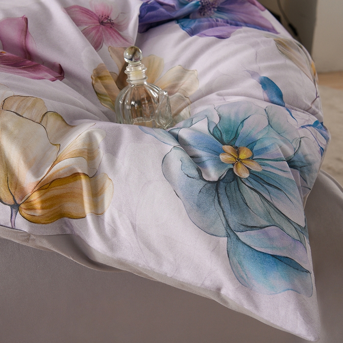 91家纺网 家纺一手货源 找家纺 金昱纺 2025新款法式加厚全棉纯棉磨毛四件套阿曼达-灰