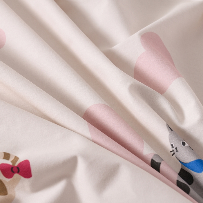 91家纺网 家纺一手货源 找家纺 金昱纺 2025新款法式加厚全棉纯棉磨毛四件套爱心猫