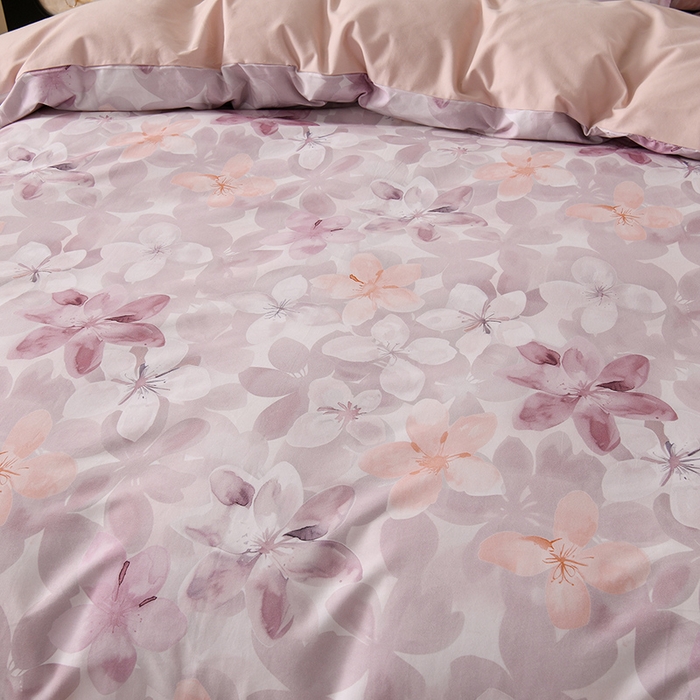 91家纺网 家纺一手货源 找家纺 金昱纺 2025新款法式加厚全棉纯棉磨毛四件套碧影-粉