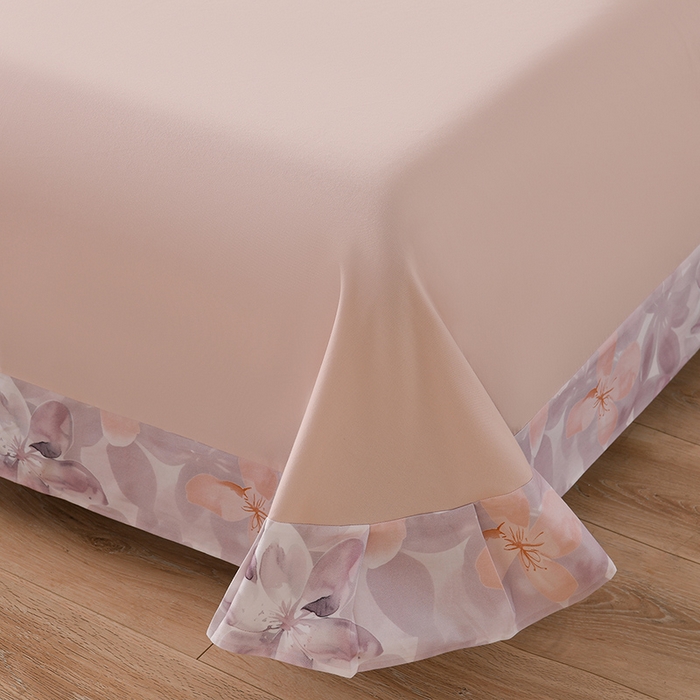 91家纺网 家纺一手货源 找家纺 金昱纺 2025新款法式加厚全棉纯棉磨毛四件套碧影-粉