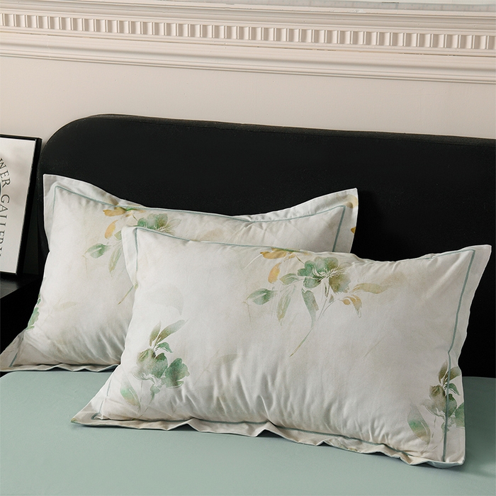 91家纺网 家纺一手货源 找家纺 金昱纺 2025新款法式加厚全棉纯棉磨毛四件套初墨-绿