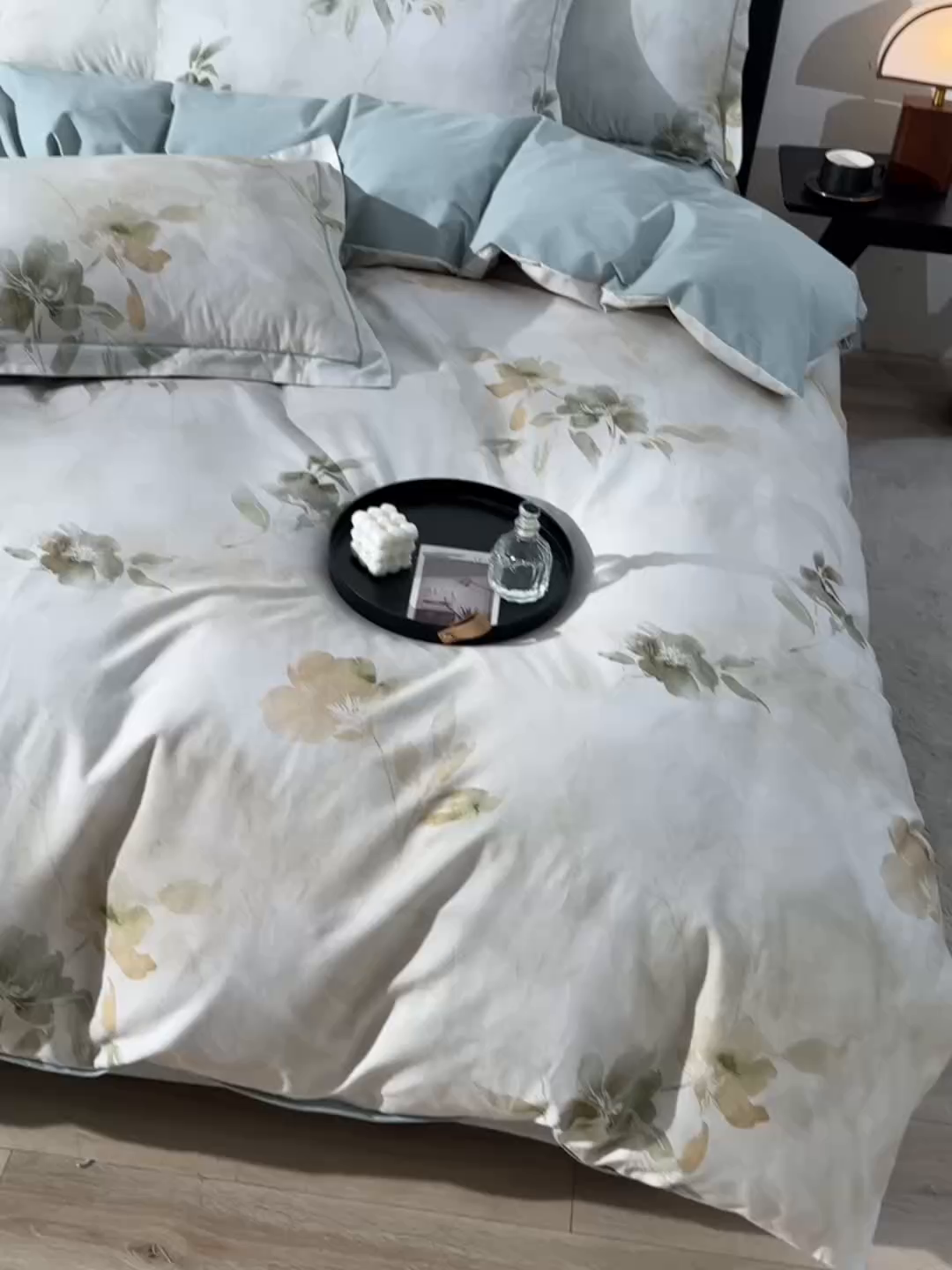 91家纺网 家纺一手货源 找家纺 金昱纺 2025新款法式加厚全棉纯棉磨毛四件套初墨-绿