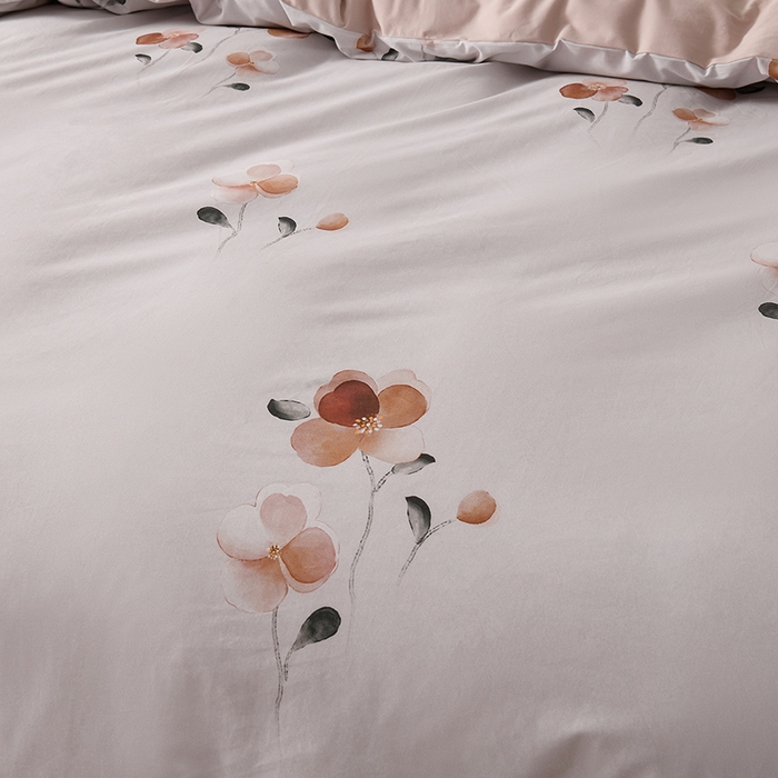 91家纺网 家纺一手货源 找家纺 金昱纺 2025新款法式加厚全棉纯棉磨毛四件套花香雨-粉